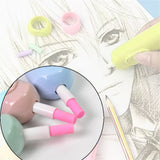 Electric Eraser Kit – Battery Operated with 10 Refills for Drawing & Sketching (Mix Design / Battery Not Included)