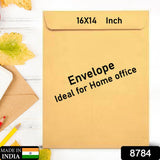 Brown Kraft Envelope for Invitations & Office Use (1 Pc, 16x14 Inch)